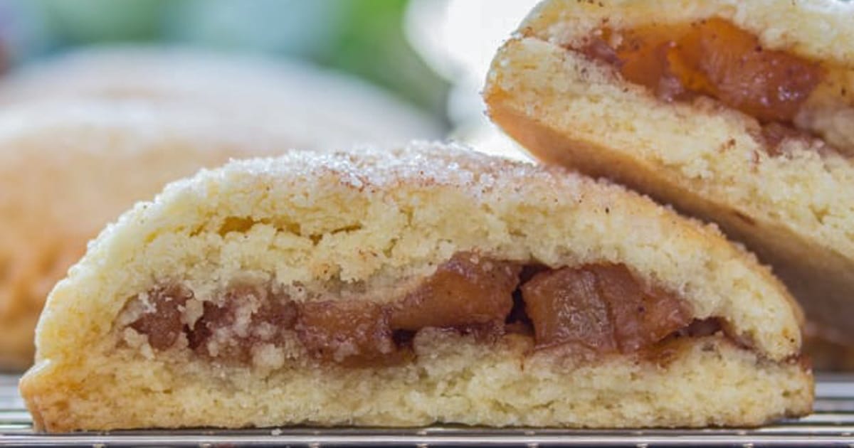 Homemade Apple Pie Cookies with Salted Caramel Drizzle